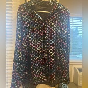 Louis Vuitton Black Shirt with Multicolor Monogram